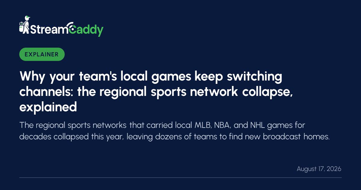 Why your team's local games keep switching channels: the regional ...
